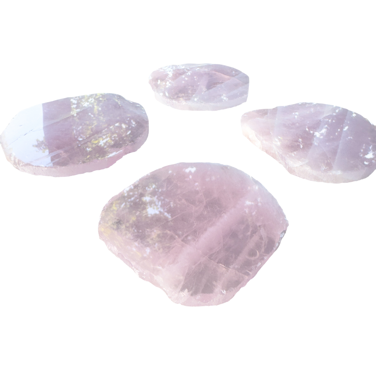 Rose Quartz coaster set of 4 from Brazil, alternate view