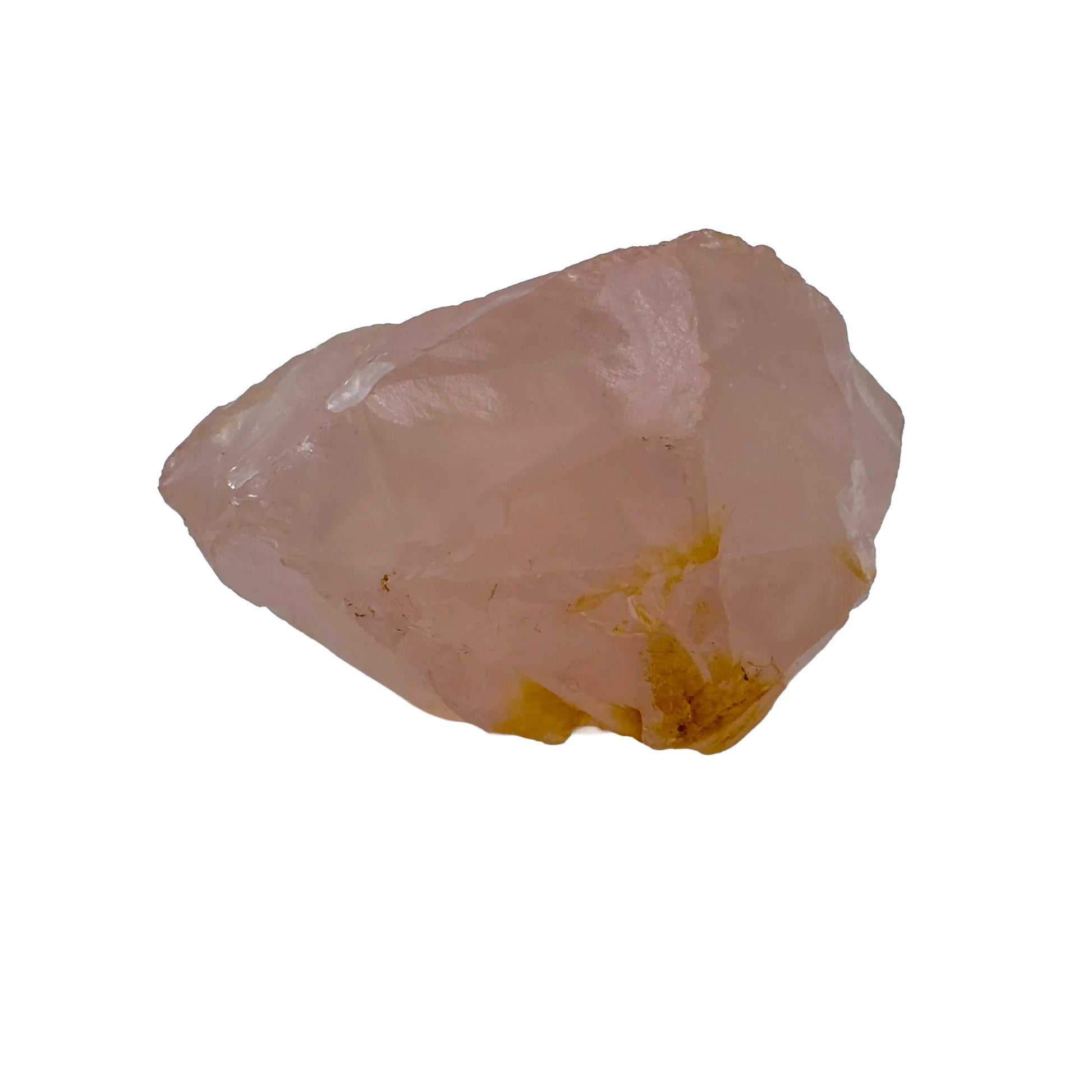 Top angle of Rose Quartz specimen, from Madagascar, showing untreated character.