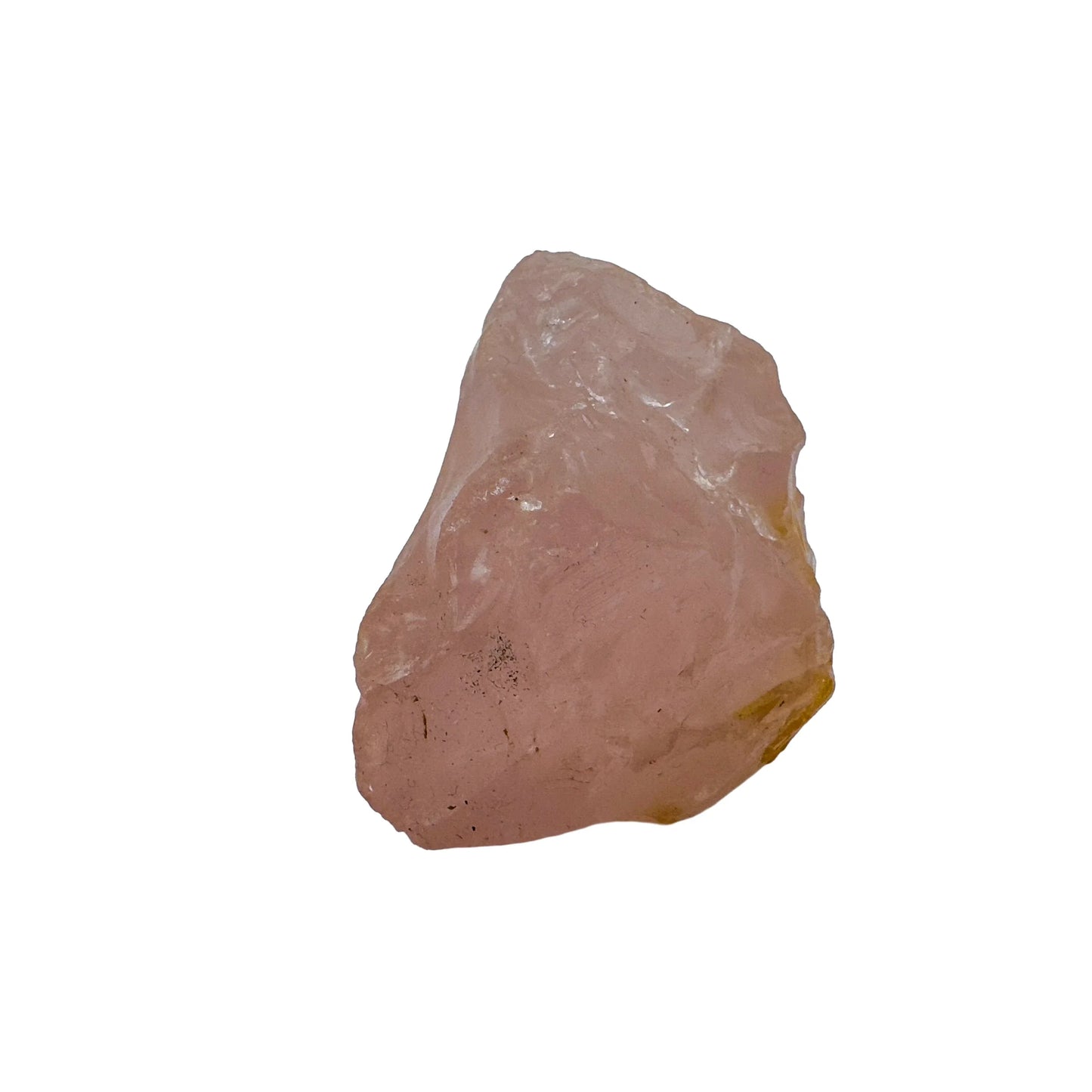 Styled with natural light Rose Quartz specimen, associated with Stress Relief, shown in its everyday setting.
