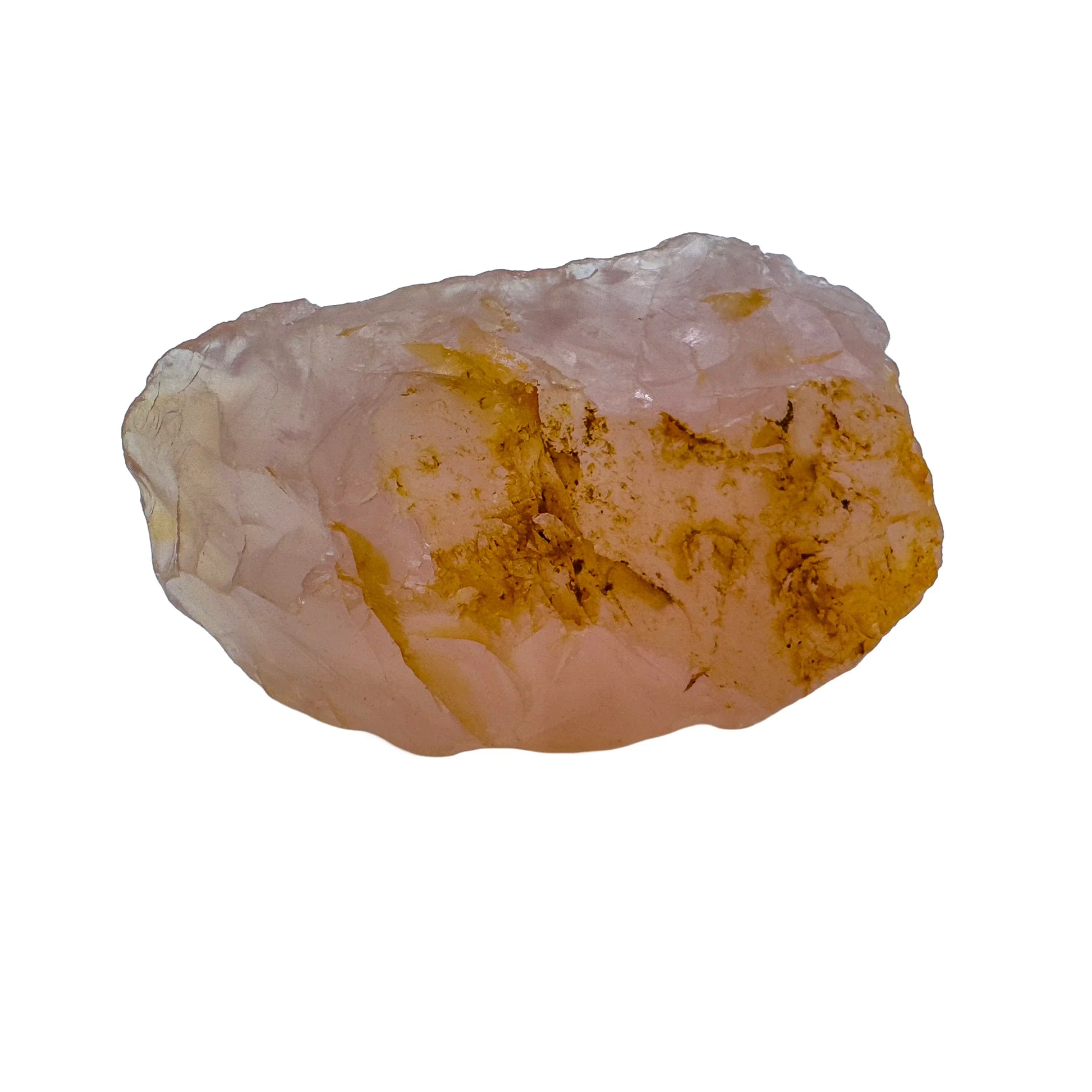Overhead angle of Rose Quartz specimen, from Alaotra-Mangoro, Madagascar, drawn on for Love and Self Love.