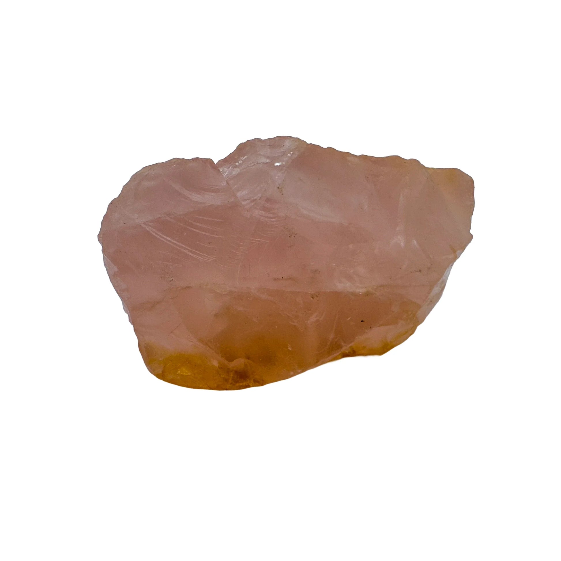 Scale reference of a single Rose Quartz specimen sourced from Madagascar.