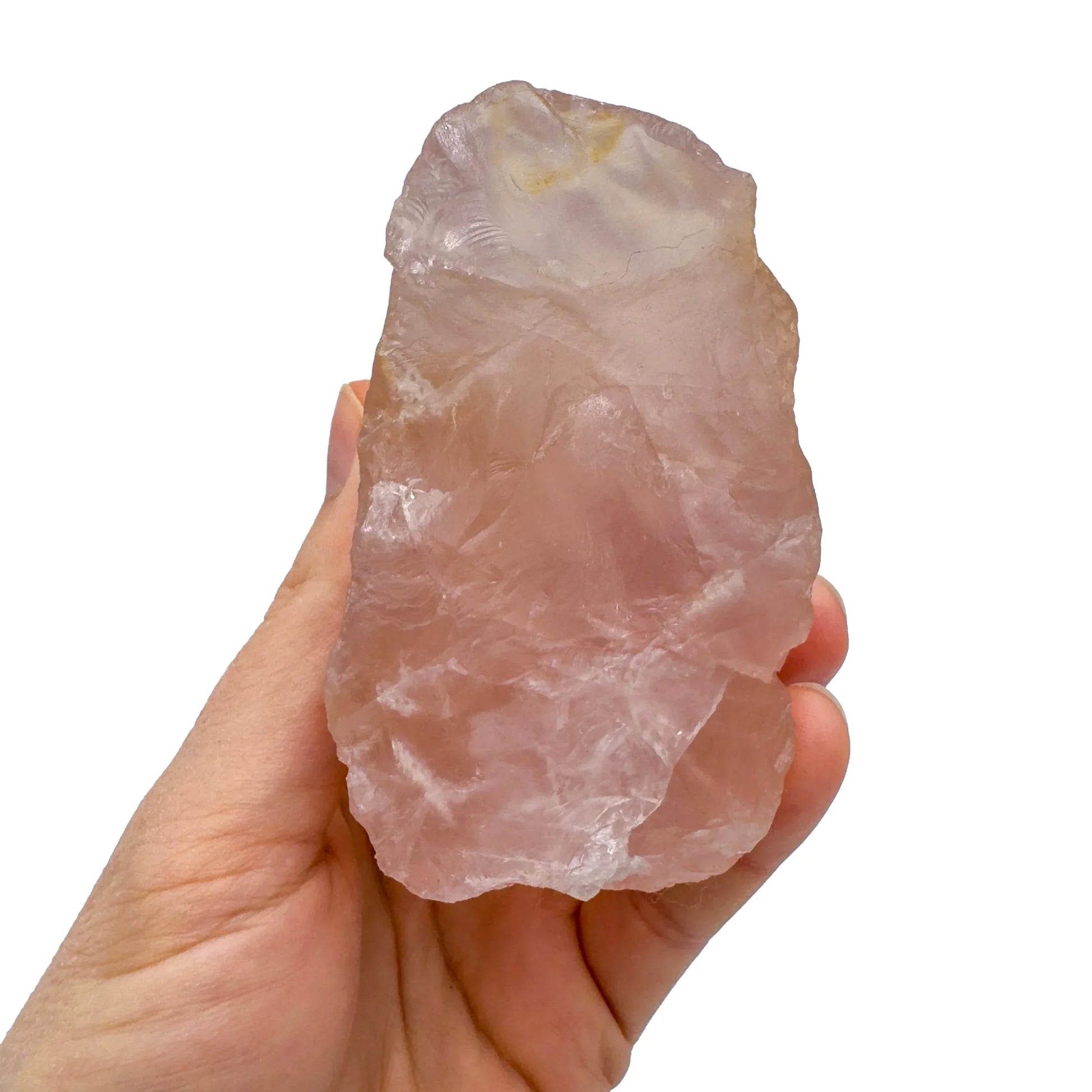 Detail shot of Grade AAA Rose Quartz specimen under natural light