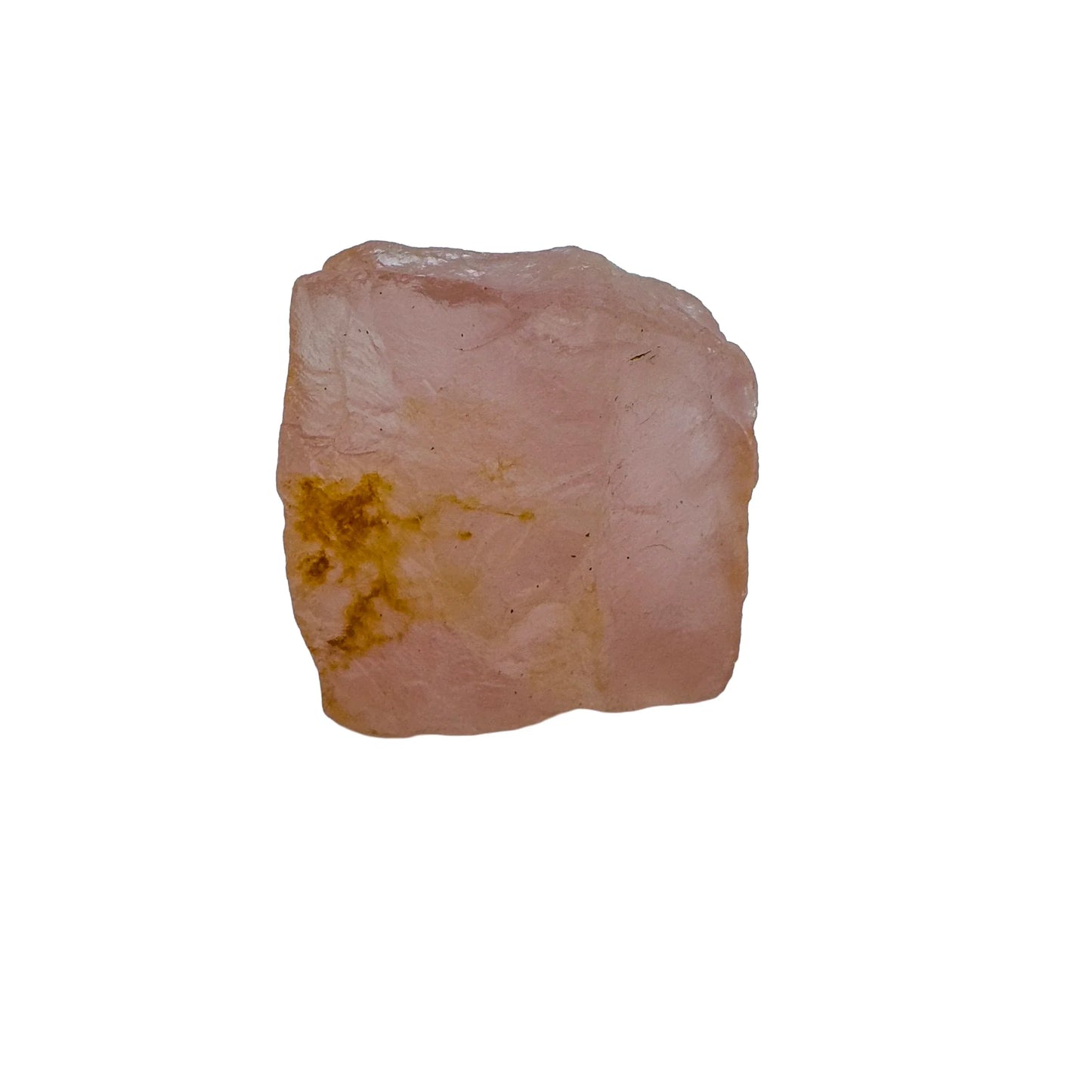 Close-up of Rose Quartz specimen, kept close for Love and Self Love, showing subtle veining.