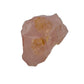 Side perspective of Rose Quartz specimen, sourced from Alaotra-Mangoro, Madagascar, showing earthy tone.