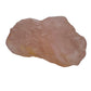 Hand-held view of a single Rose Quartz specimen sourced from Alaotra-Mangoro, Madagascar.