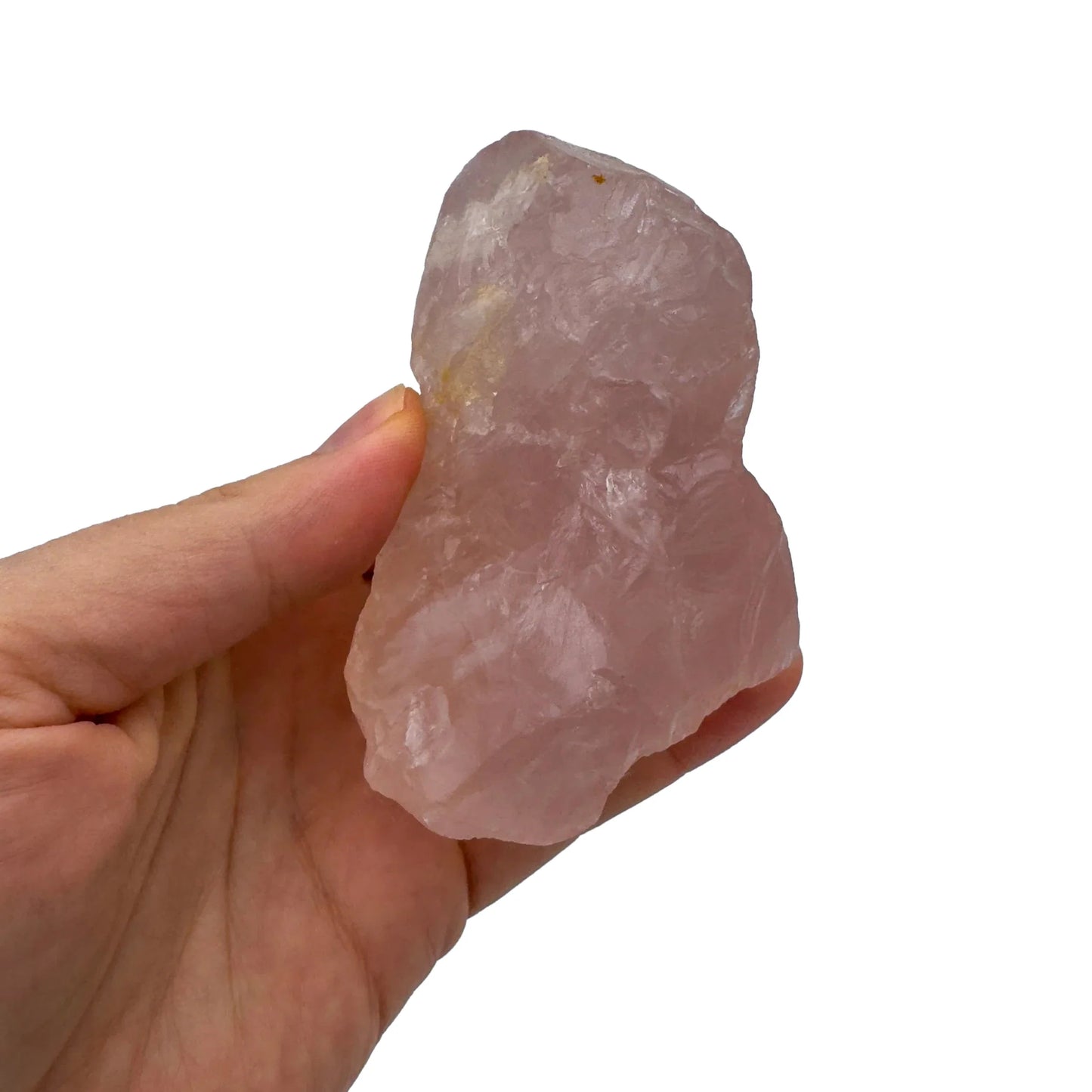 Detail shot of Grade AAA Rose Quartz specimen under natural light