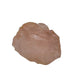 Edge view of Rose Quartz specimen, Madagascar-sourced, showing characteristic color.