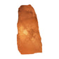 Rose quartz crystal lamp lit, full view with warm illumination