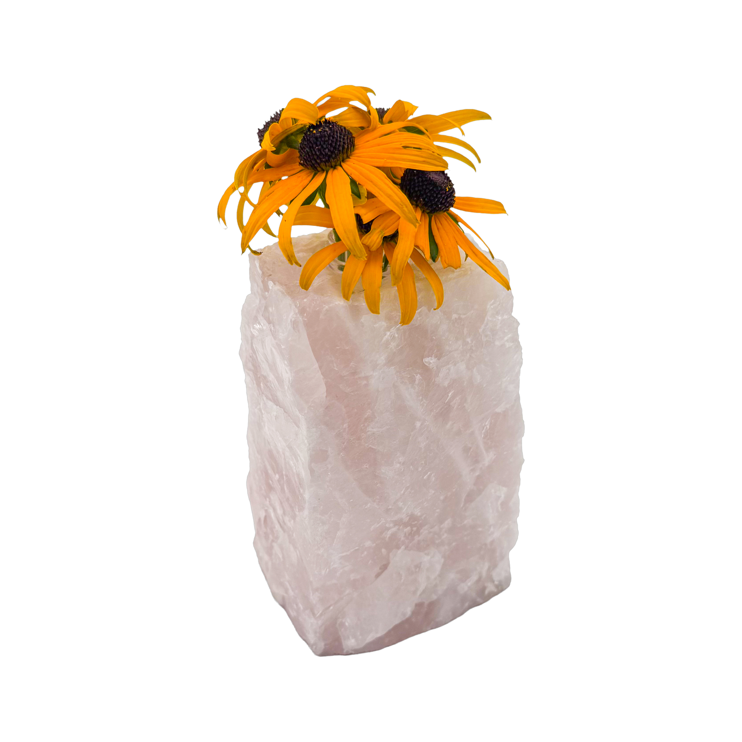 Rose quartz crystal vase in soft blush pink stone, A grade, Minas Gerais Brazil, view 4