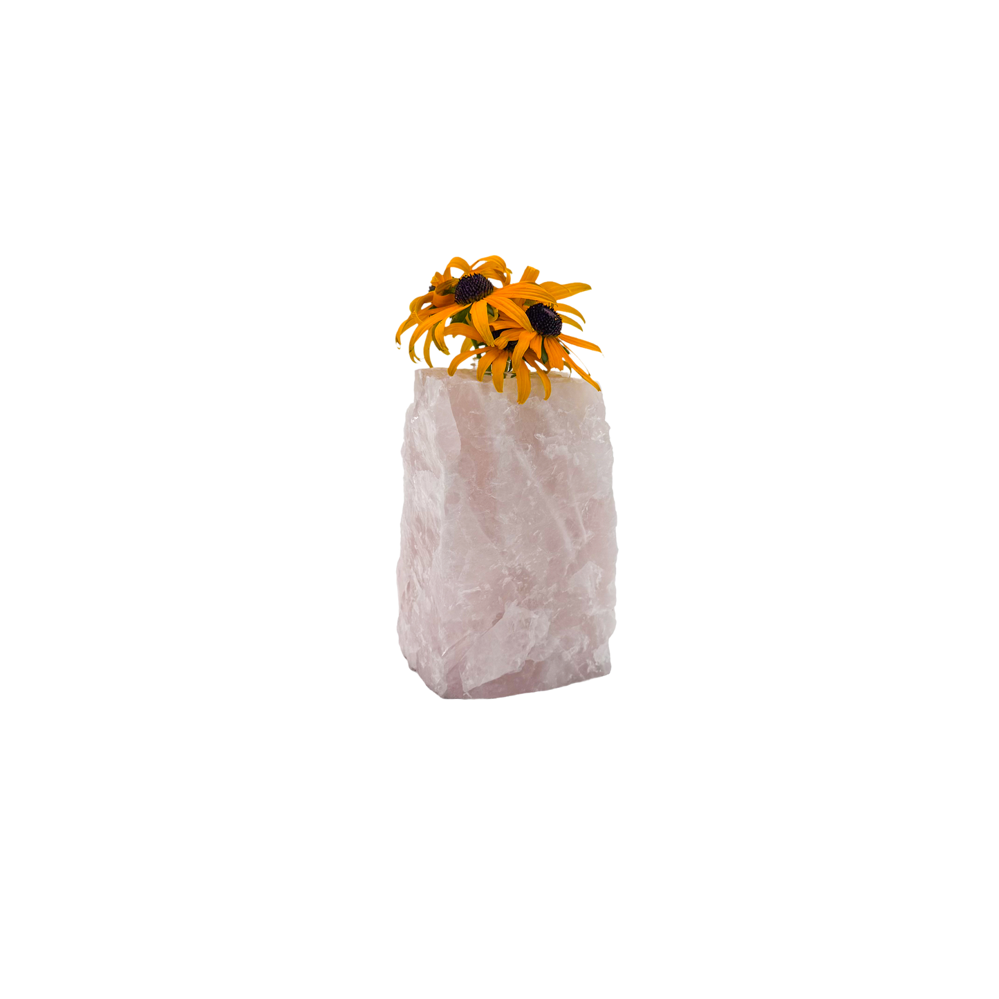 Rose quartz crystal vase in soft blush pink stone, A grade, Minas Gerais Brazil, view 5