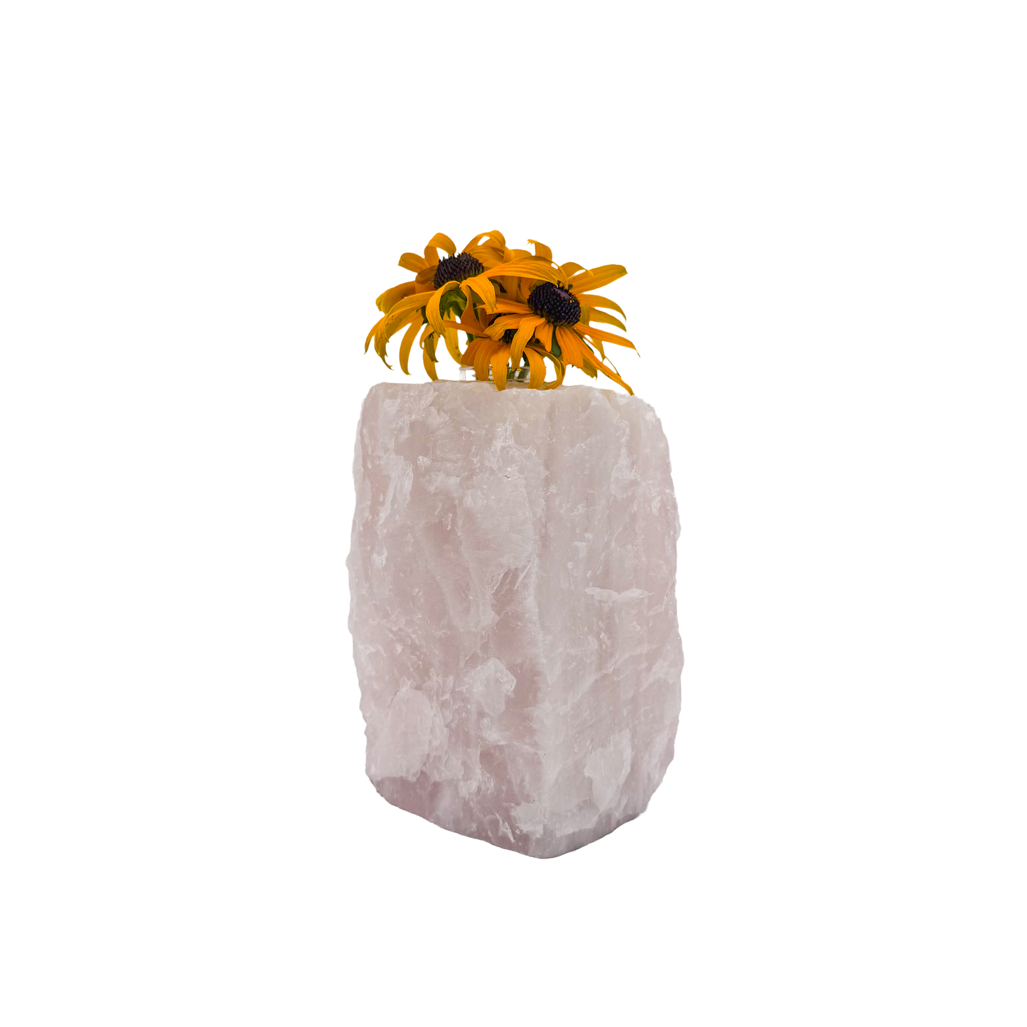 Rose quartz crystal vase in soft blush pink stone, A grade, Minas Gerais Brazil, view 6