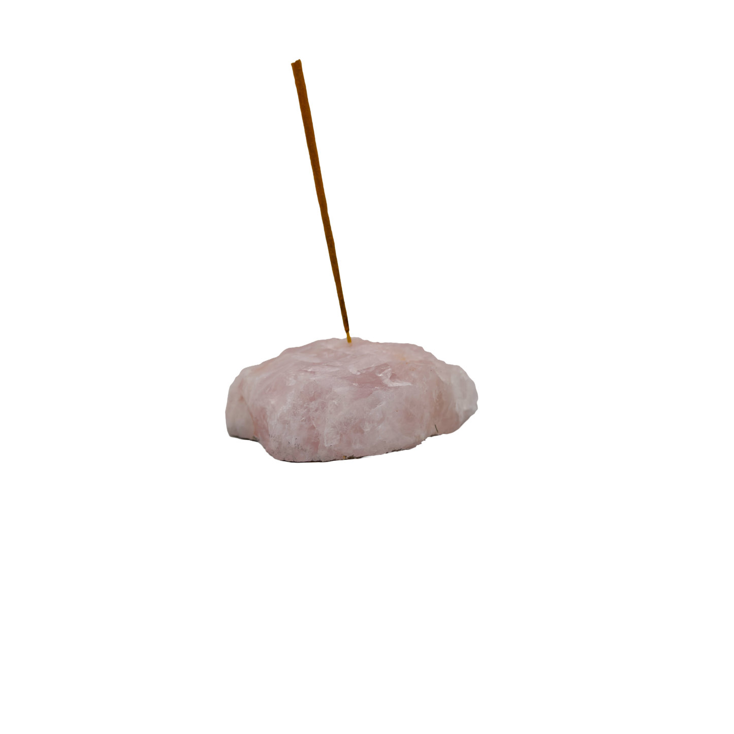 Polished Rose Quartz incense holder from Brazil, alternate view