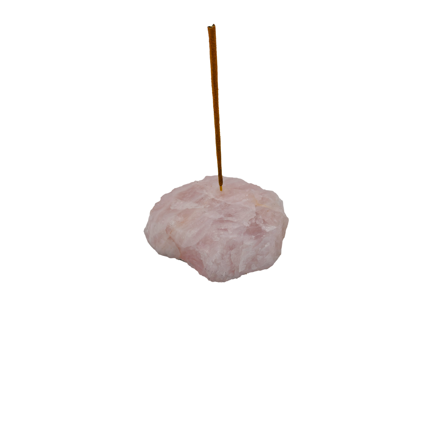Polished Rose Quartz incense holder from Brazil, alternate view