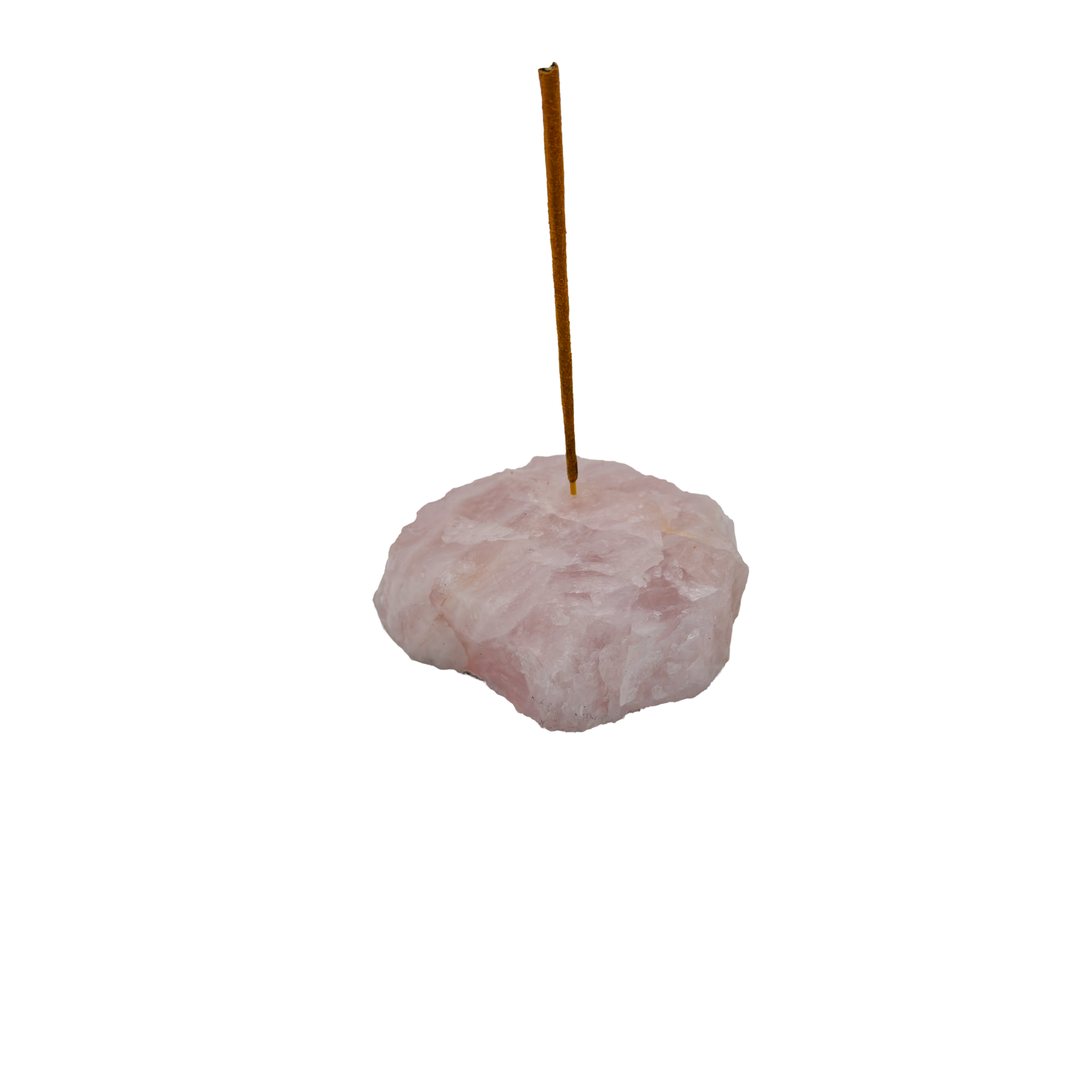 Polished Rose Quartz incense holder from Brazil, alternate view