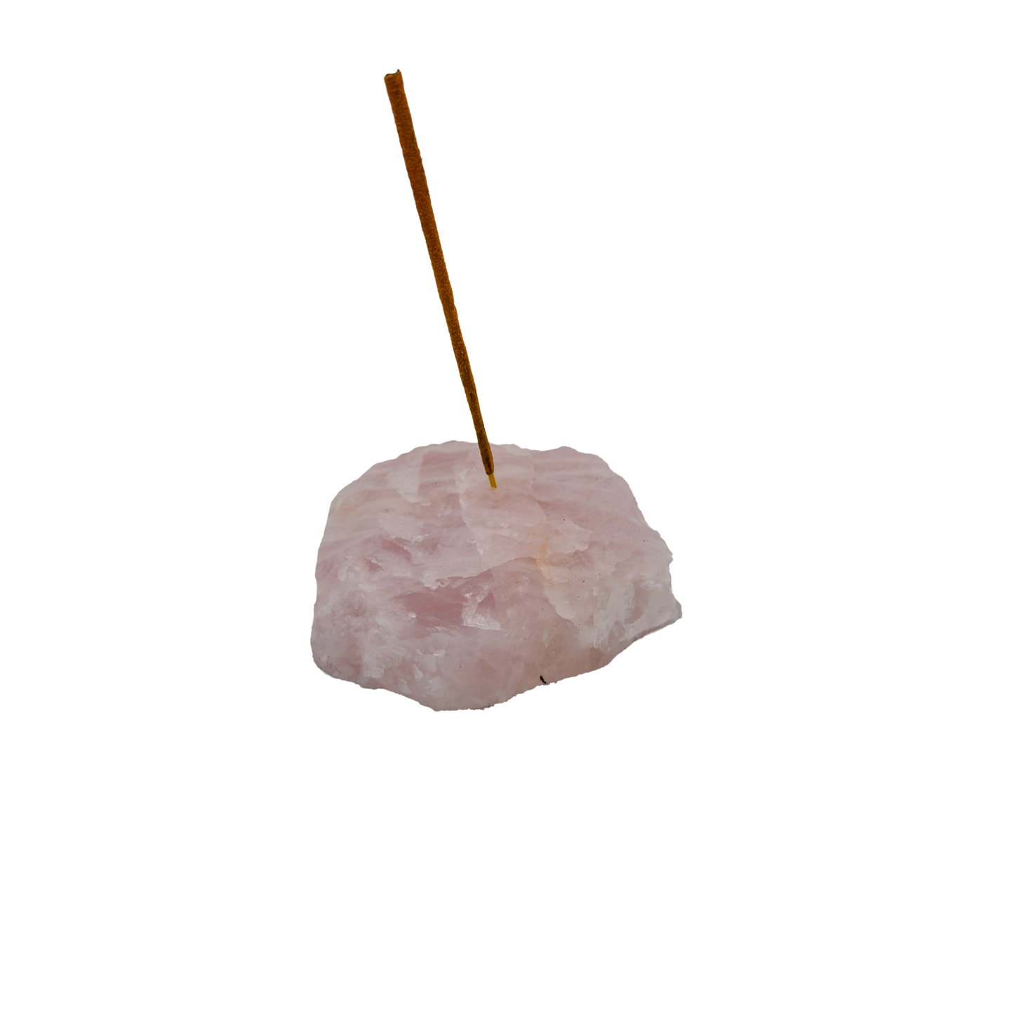 Polished Rose Quartz incense holder from Brazil, alternate view