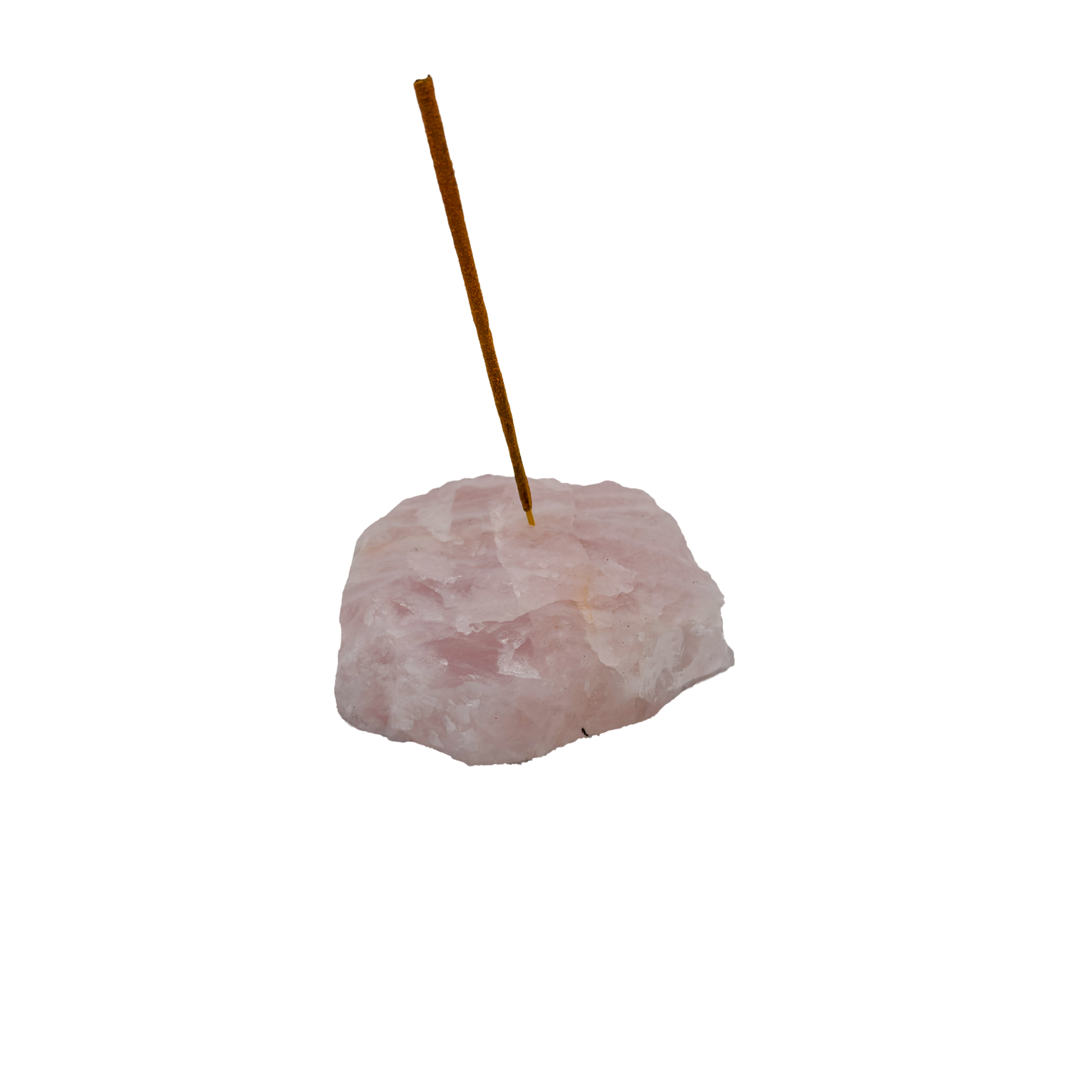 Polished Rose Quartz incense holder from Brazil, alternate view