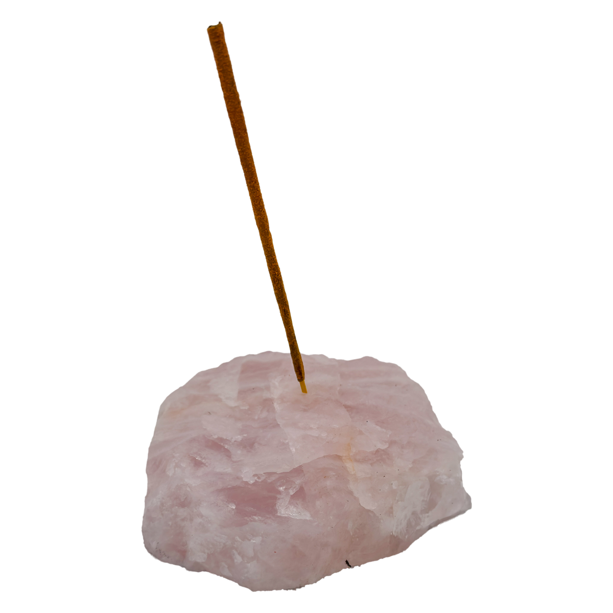 Polished Rose Quartz incense holder from Brazil, alternate view