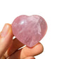 Surface detail of Rose Quartz polished heart, sourced from Vakinankaratra, Madagascar.