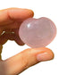 Looking down on Rose Quartz polished heart, sourced from Madagascar.
