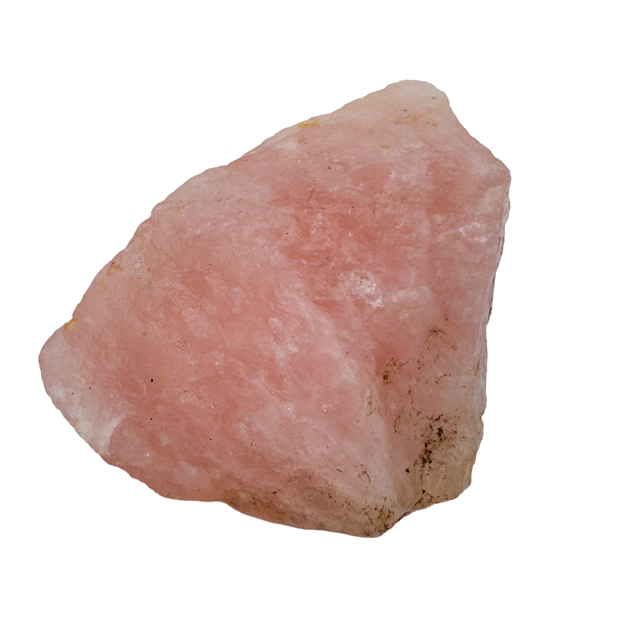 A grade Rose Quartz raw crystal from South Dakota, large pink piece with natural fracture