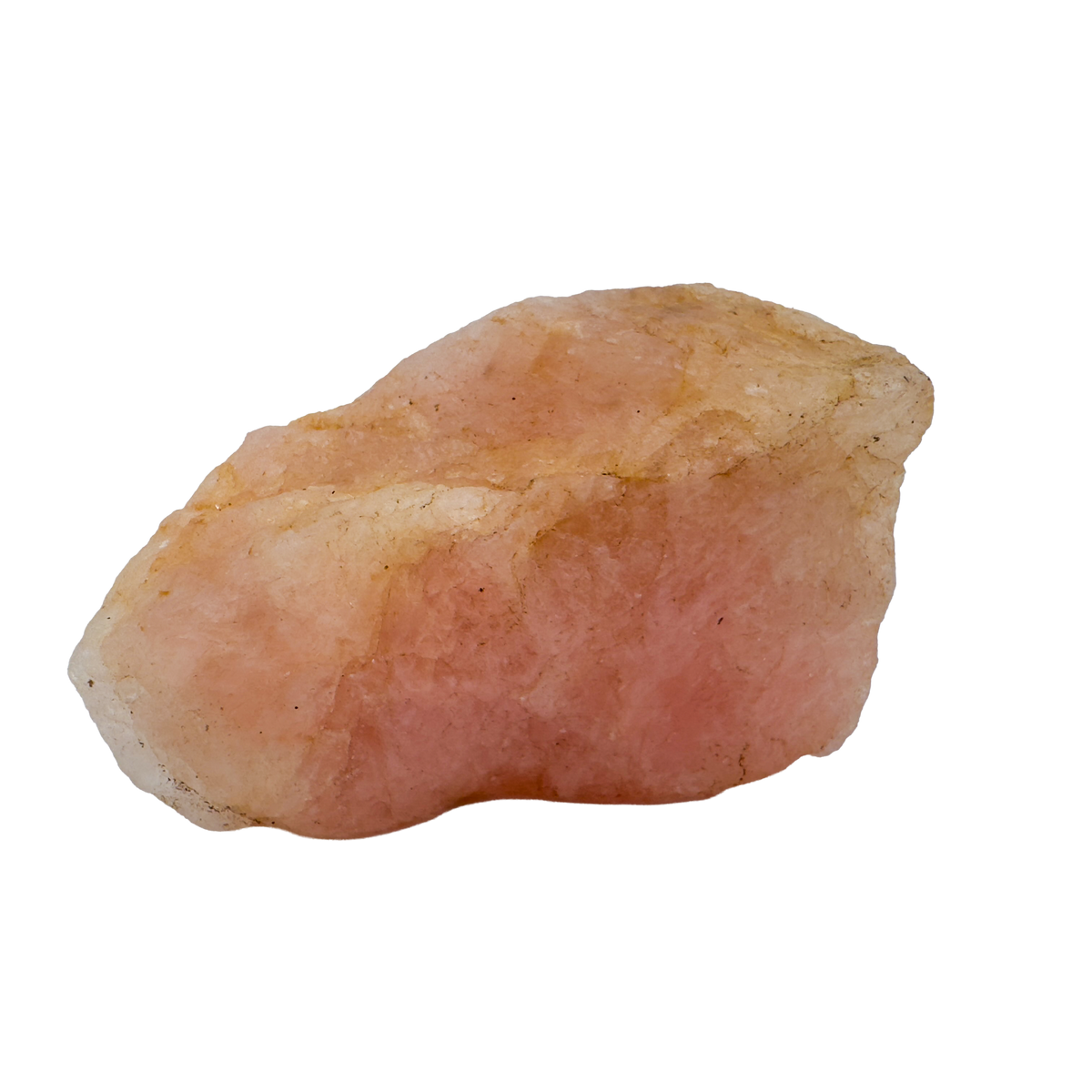 A grade Rose Quartz raw crystal from South Dakota, elongated pink piece