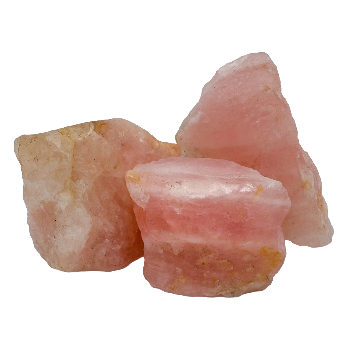 A grade Rose Quartz raw crystals from South Dakota, group of pink pieces