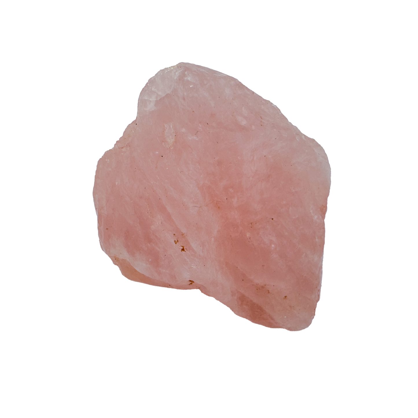 AA Rose Quartz raw stone from Namibia, pink piece with soft banding