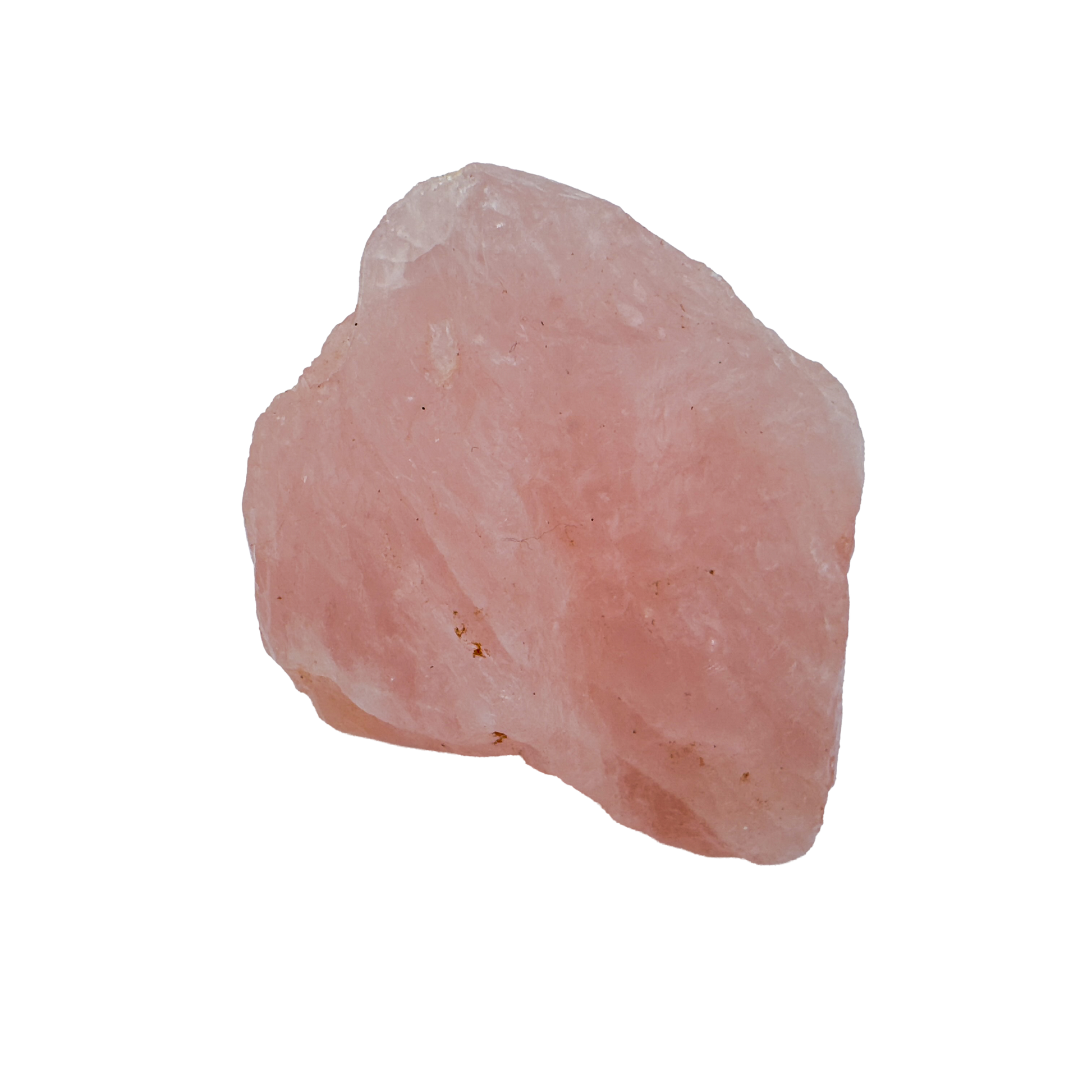 AA Rose Quartz raw stone from Namibia, pink piece with soft banding