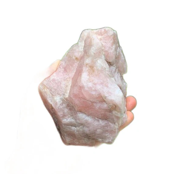 Top-side view of Rose Quartz specimen, showing natural form, from Alaotra-Mangoro, Madagascar.
