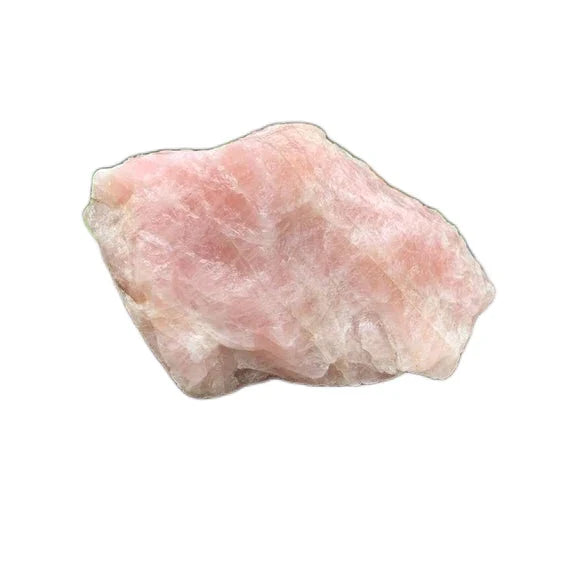 Size comparison with a Rose Quartz specimen held against natural backdrop, Madagascar-sourced.