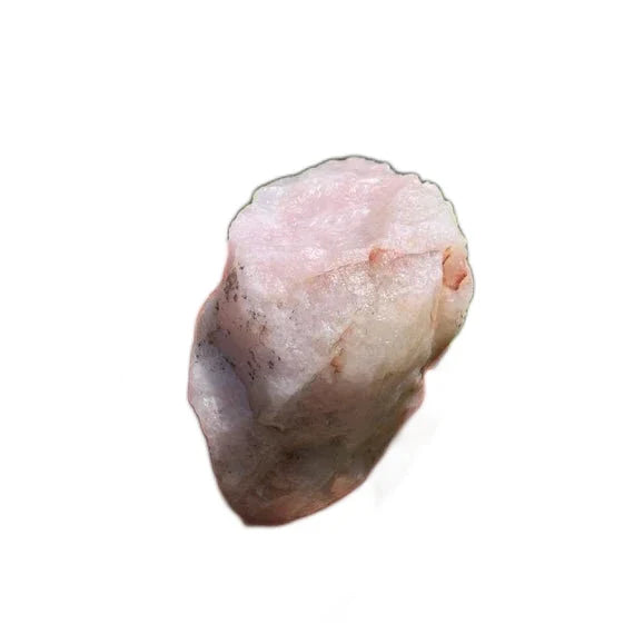 Side perspective of Rose Quartz specimen, kept close for Love and Self Love, from Madagascar.