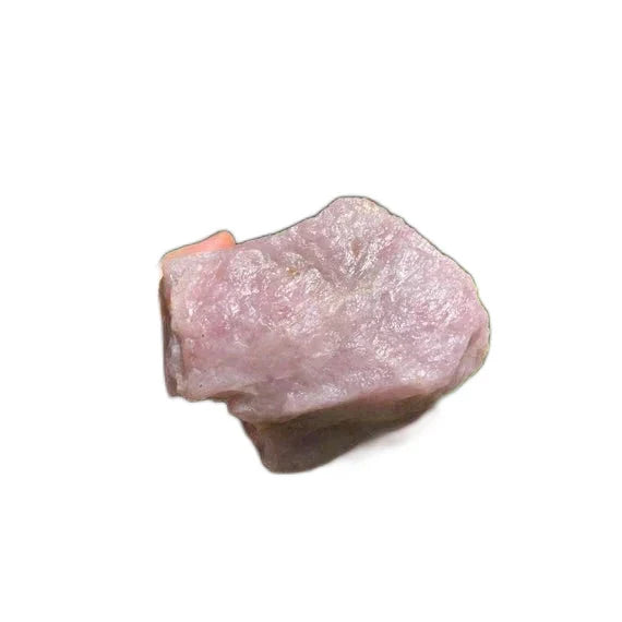 Top angle of Rose Quartz specimen, showing tight grain.