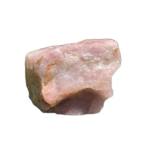 Back view of Grade AA Rose Quartz specimen showing natural surface