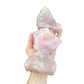 Back view of Grade AA Rose Quartz raw showing natural surface
