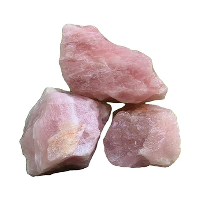 Raw Rose Quartz Crystals traditionally associated with Emotional Healing, Love & Self-Love — pink rough, AA grade Madagascar-sourced