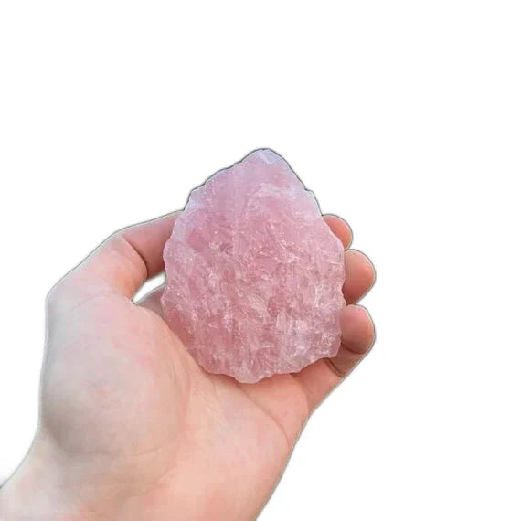 Detail capture of Rose Quartz raw stone, sourced from Alaotra-Mangoro, Madagascar.
