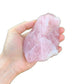 Back view of Grade AAA Rose Quartz raw showing natural surface