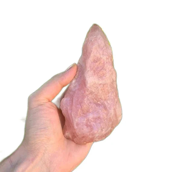 Detail shot of Grade AAA Rose Quartz raw under natural light