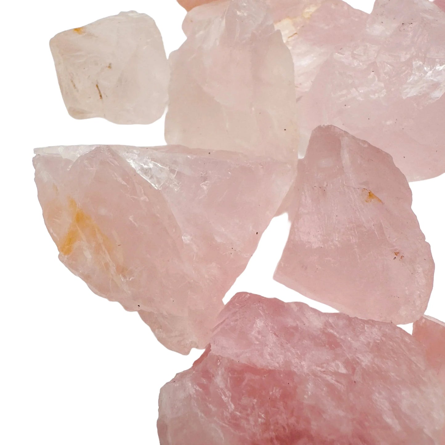 Reverse angle of pink Rose Quartz raw stone, often kept for Love and Self Love, from Namibia.