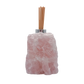 Rose quartz reed diffuser angled view showing cloudy pink crystal texture