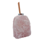 Rose quartz reed diffuser with deeper pink banding across the natural face