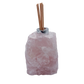 Rose quartz reed diffuser side profile, solid untreated pink quartz block
