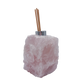 Rose quartz reed oil diffuser rear view with the chrome collar at the top