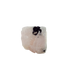 Angled view of the blocky pink form, pink ground against black prisms, 212 g