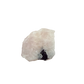 Reverse face of the blocky pink form, 212 g of rose quartz with tourmaline