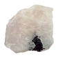 Reverse face of the blocky pink form, 212 g of rose quartz with tourmaline