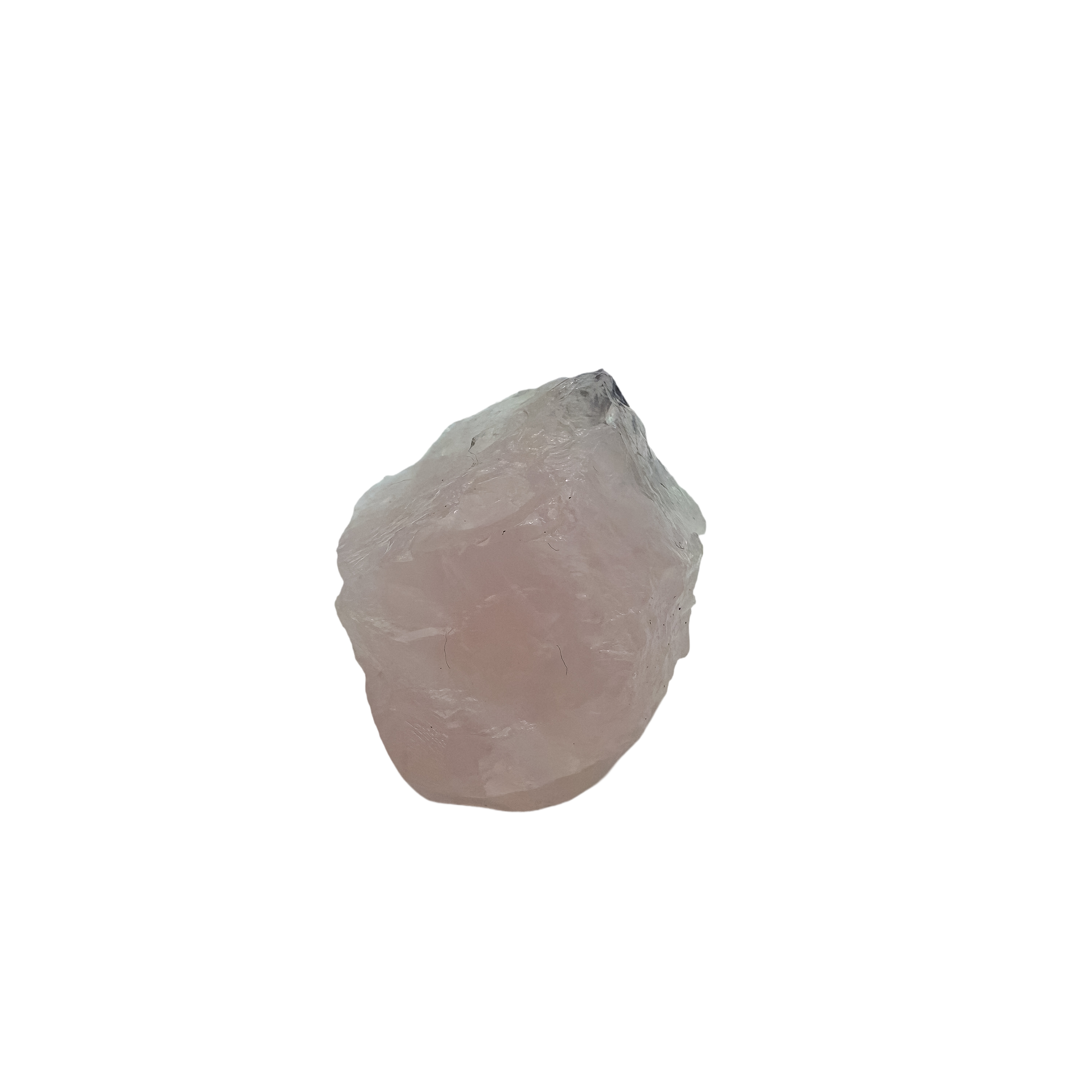 Brazilian rose quartz with tourmaline, the upright pink block, 1.88 inches long