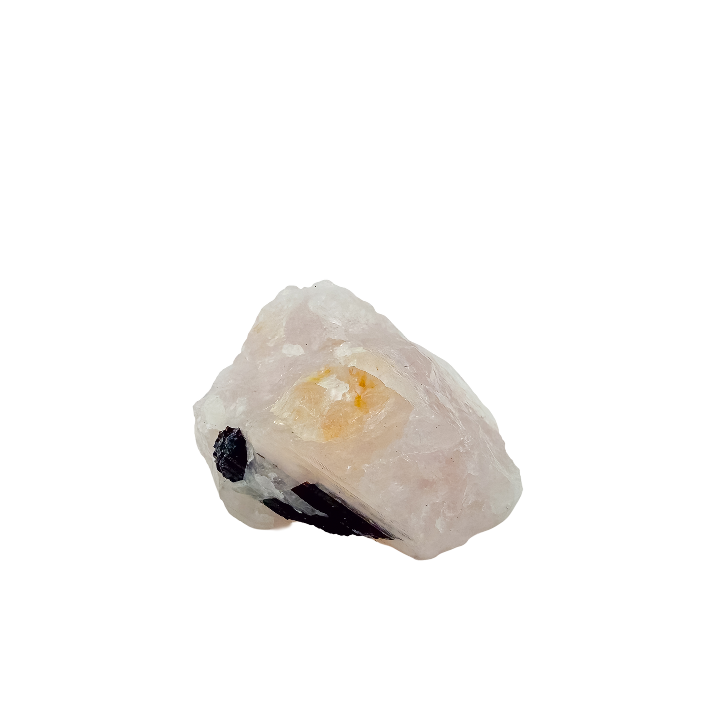 Underside of the slim standing piece, 1.27 inches of Brazilian rose quartz