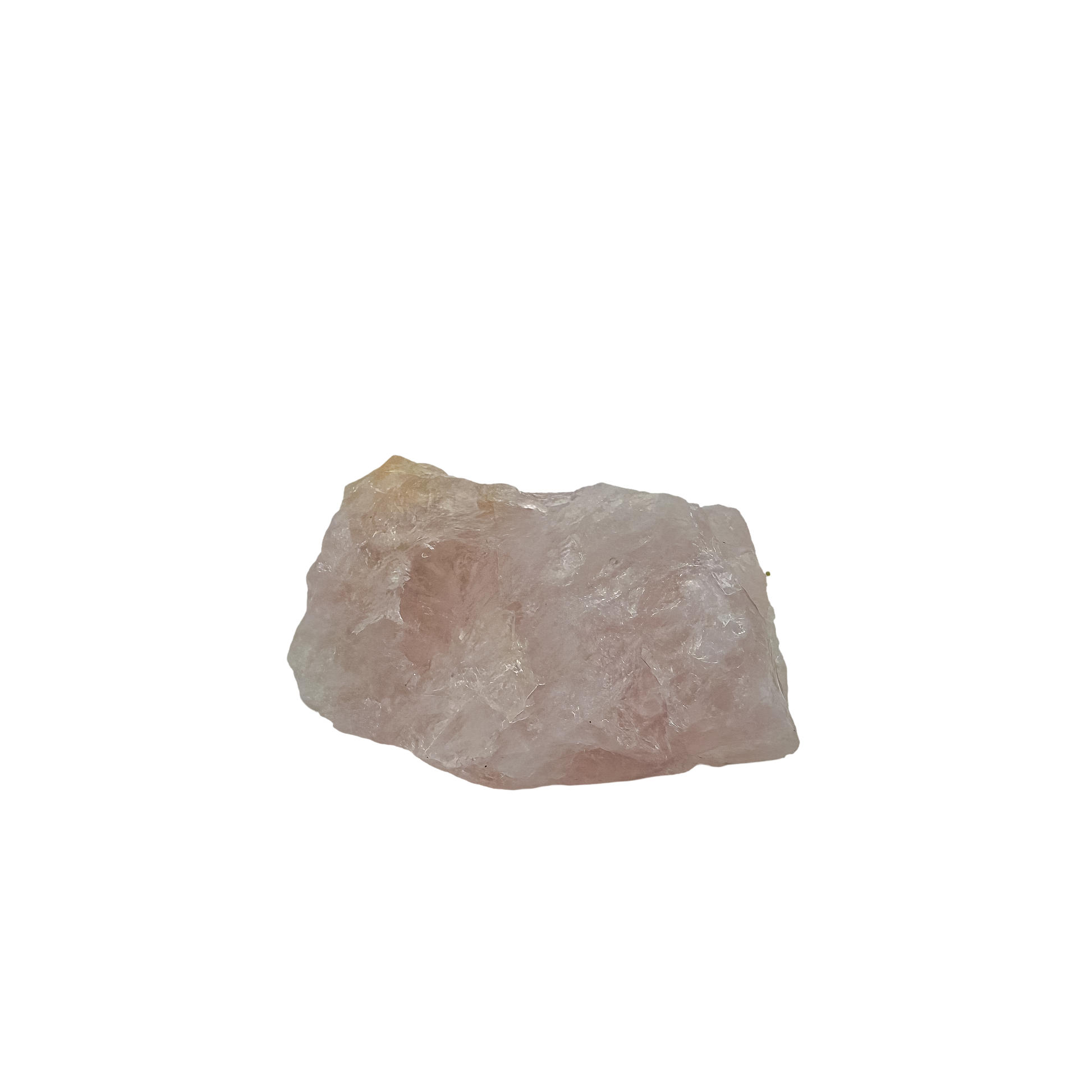 A 98 g pink quartz laced with dark tourmaline blades, the slim standing piece