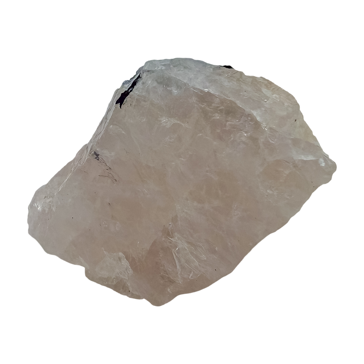 Side profile of the even pink body, 1.53 inches deep with tourmaline along the edge